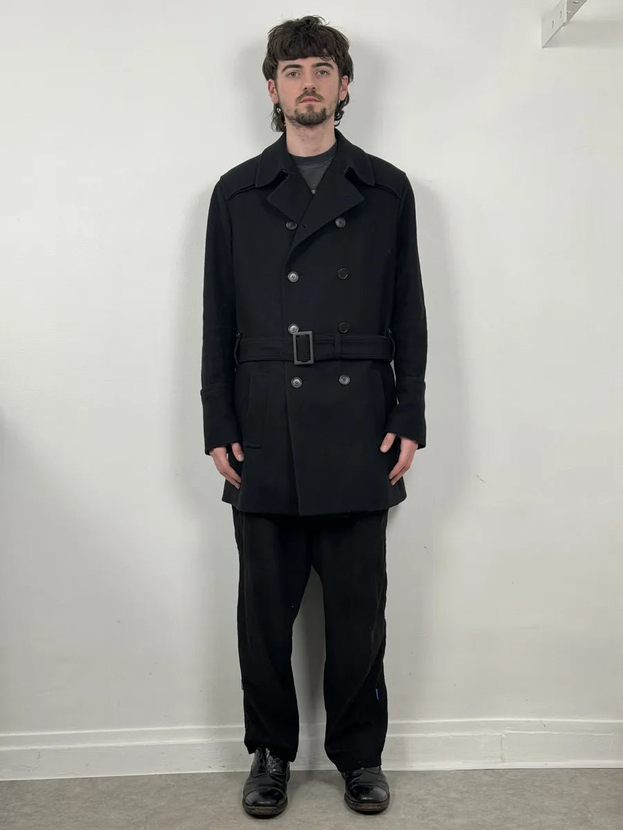 AW2008 Dior Black Wool Classy Buttoned Trench Coat AKBXlQp 2