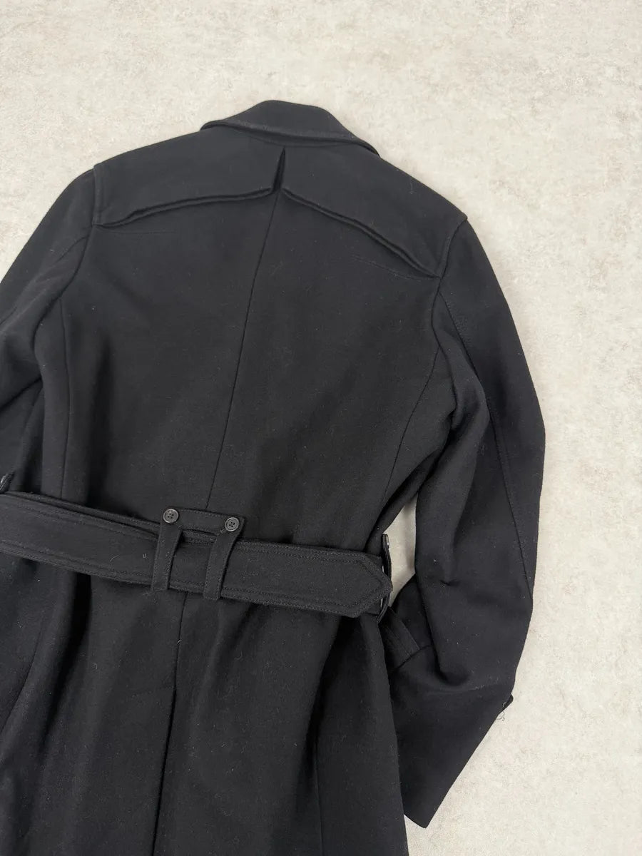 AW2008 Dior Black Wool Classy Buttoned Trench Coat AKBXlQp 5