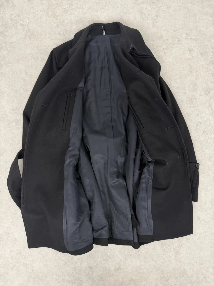 AW2008 Dior Black Wool Classy Buttoned Trench Coat AKBXlQp 7