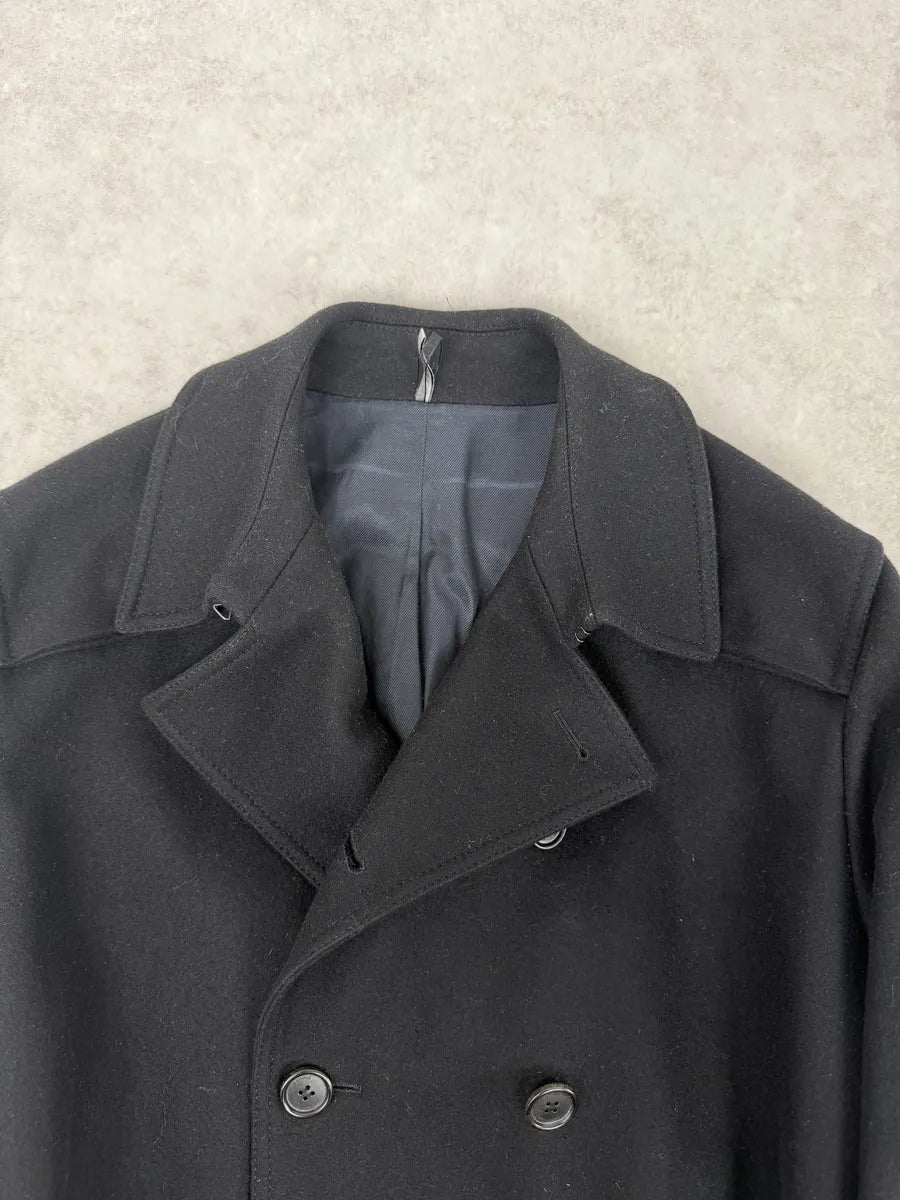AW2008 Dior Black Wool Classy Buttoned Trench Coat AKBXlQp 8