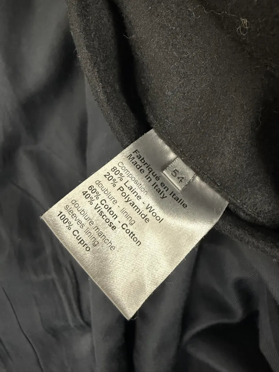 AW2008 Dior Black Wool Classy Buttoned Trench Coat AKBXlQp 9