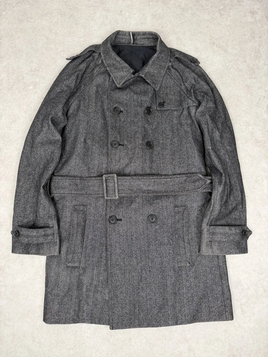 AW2008 Dior Grey Wool Classy Belted Long Jacket  ptIClYr 0