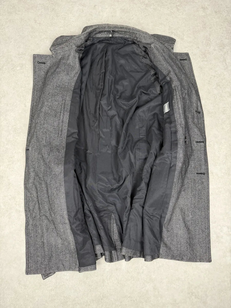 AW2008 Dior Grey Wool Classy Belted Long Jacket  ptIClYr 10