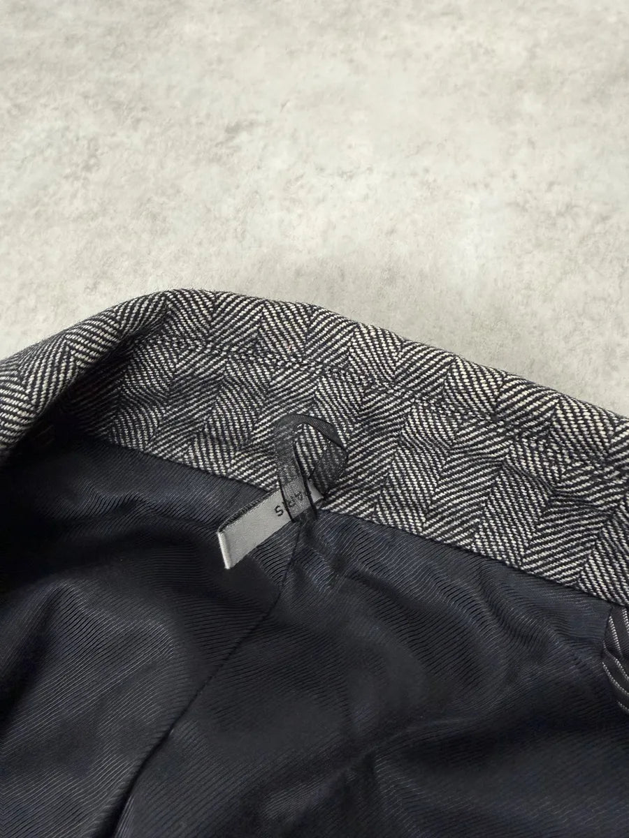 AW2008 Dior Grey Wool Classy Belted Long Jacket  ptIClYr 14