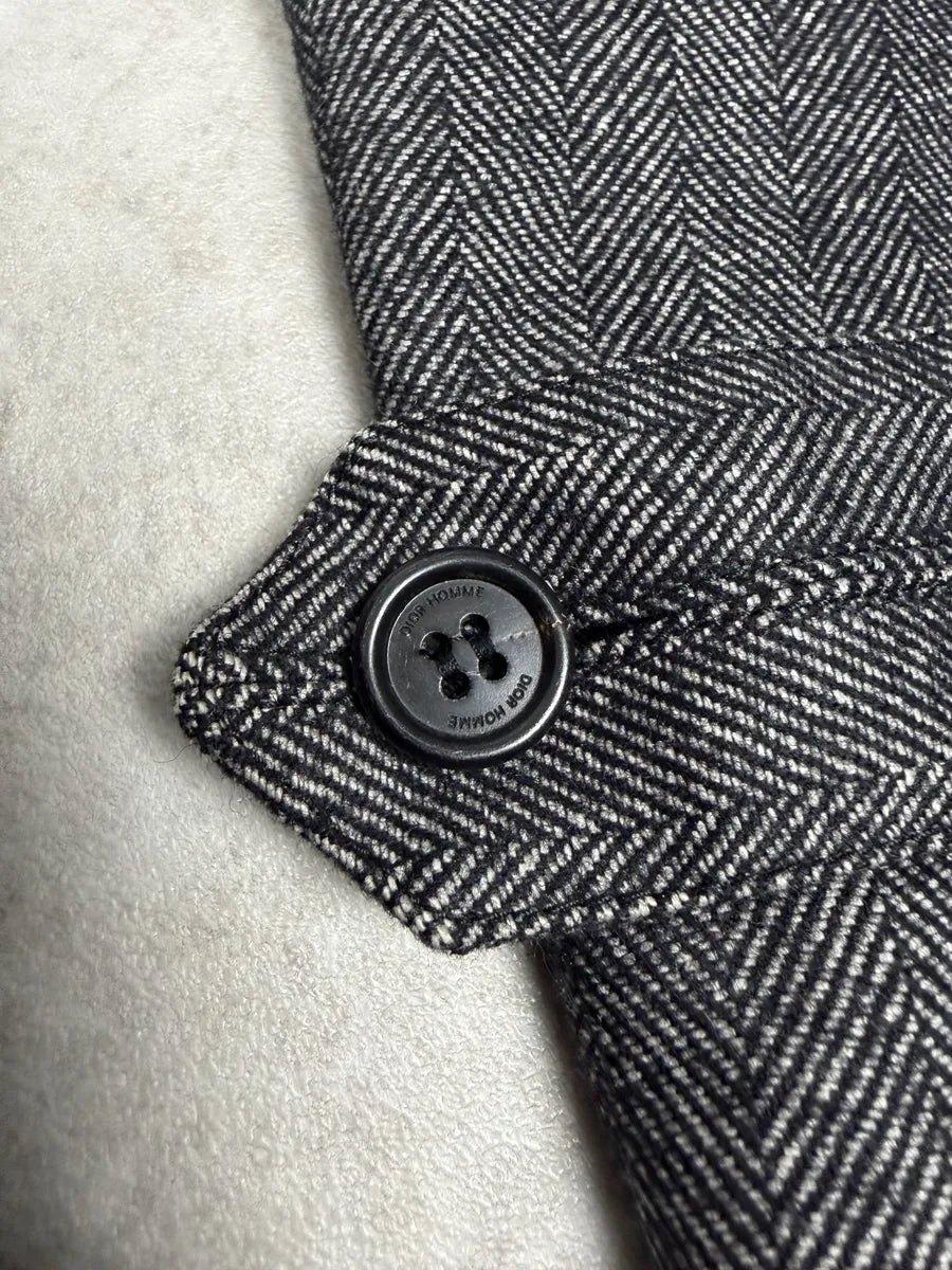 AW2008 Dior Grey Wool Classy Belted Long Jacket  ptIClYr 5