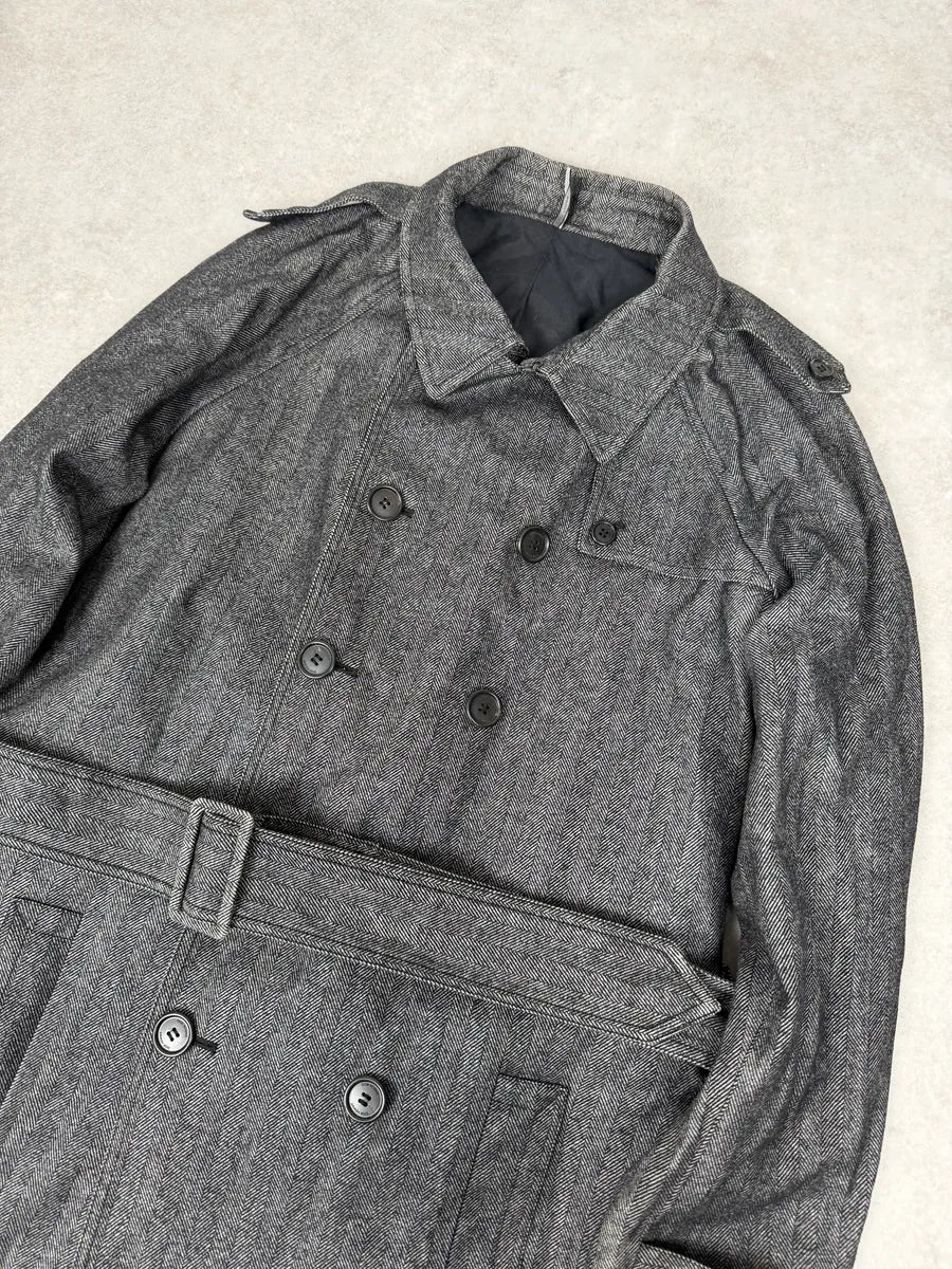 AW2008 Dior Grey Wool Classy Belted Long Jacket  ptIClYr 9