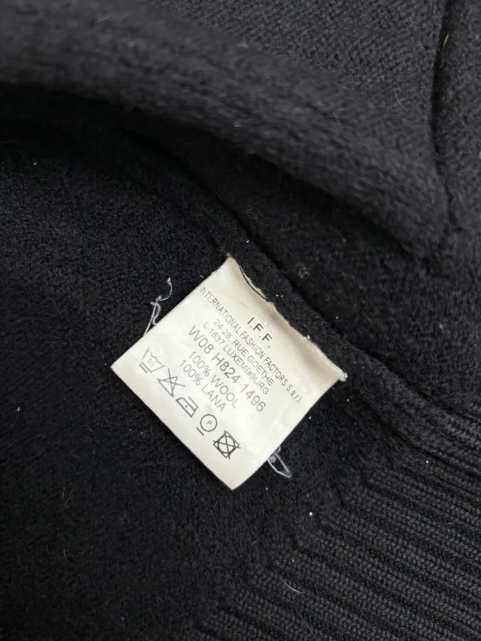 AW2008 Dirk Bikkembergs Black Hybrid Wool & Leather Minimalist Zip-up Sweater dyRjmTu 13