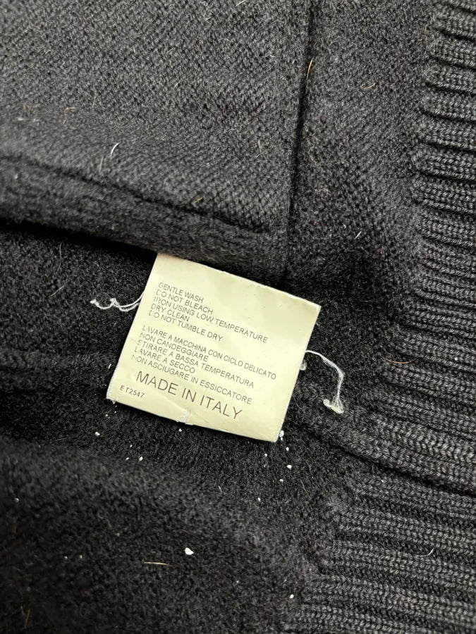 AW2008 Dirk Bikkembergs Black Hybrid Wool & Leather Minimalist Zip-up Sweater dyRjmTu 12