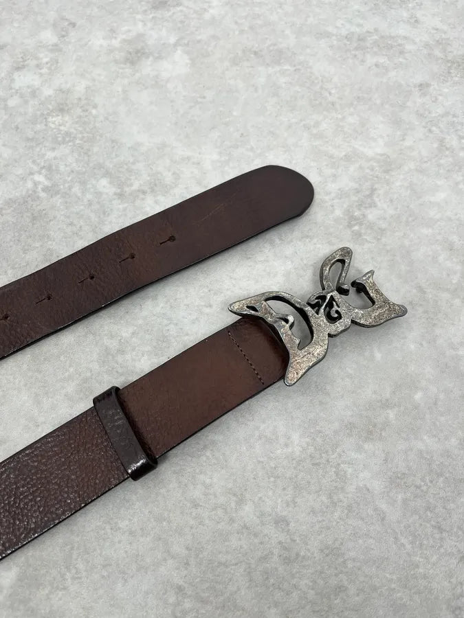 AW2008 Dolce & Gabbana Art Nouveau Brown Leather Belt lnzREYx 3