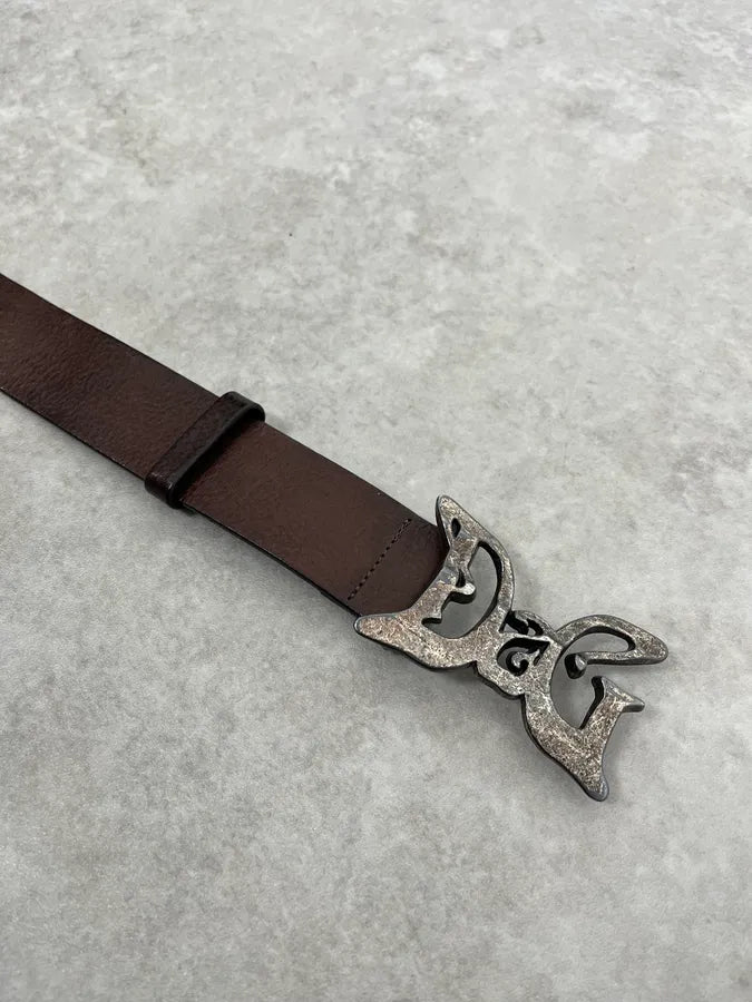 AW2008 Dolce & Gabbana Art Nouveau Brown Leather Belt lnzREYx 4