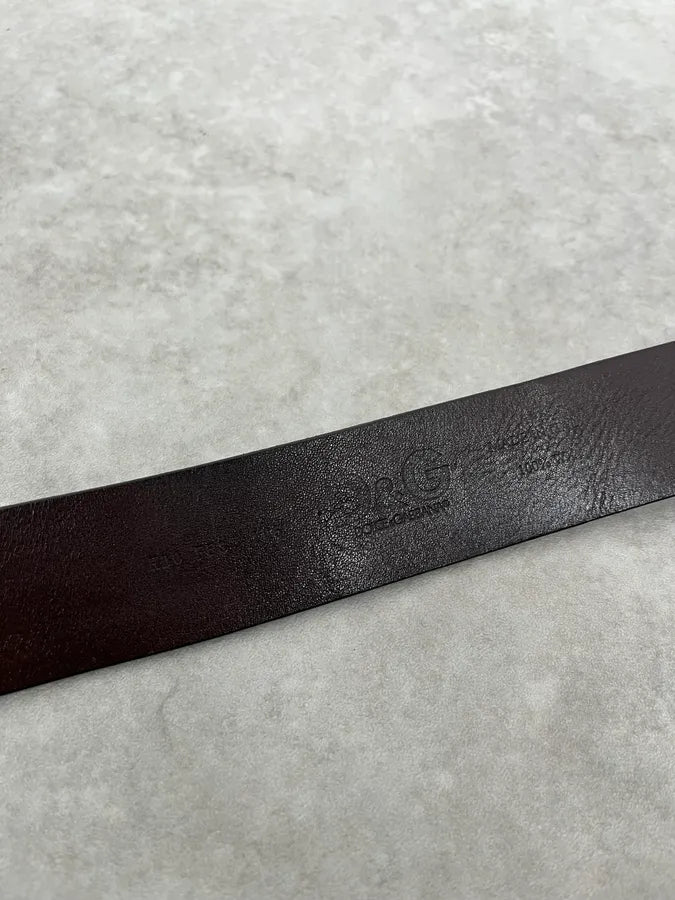 AW2008 Dolce & Gabbana Art Nouveau Brown Leather Belt lnzREYx 7