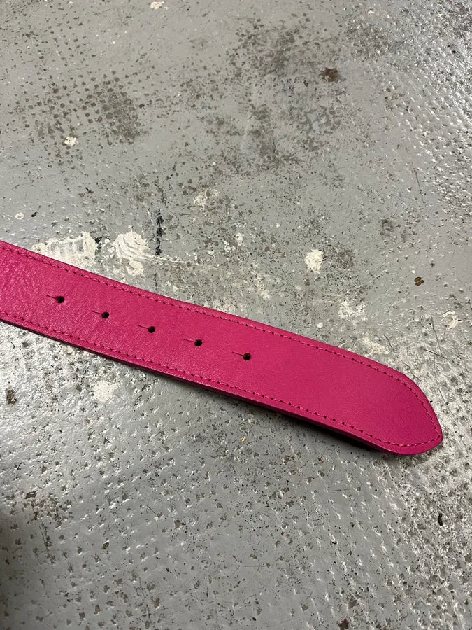 AW2008 Dolce & Gabbana Art Nouveau Pink Leather Belt bvOkvoZ 5