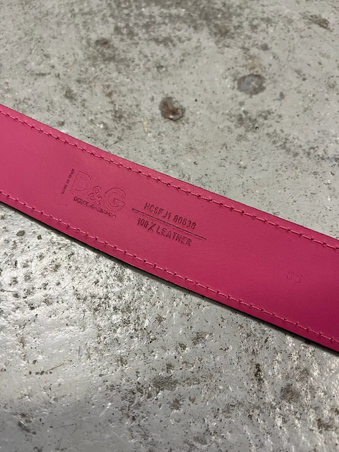 AW2008 Dolce & Gabbana Art Nouveau Pink Leather Belt bvOkvoZ 7