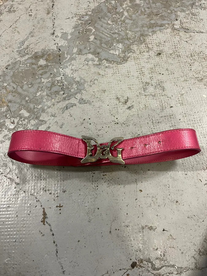 AW2008 Dolce & Gabbana Art Nouveau Pink Leather Belt IOvapRi 4