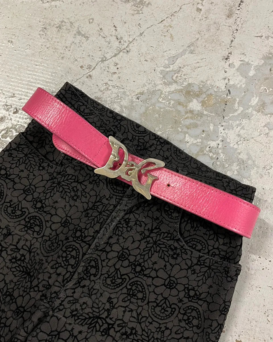 AW2008 Dolce & Gabbana Art Nouveau Pink Leather Belt IOvapRi 0