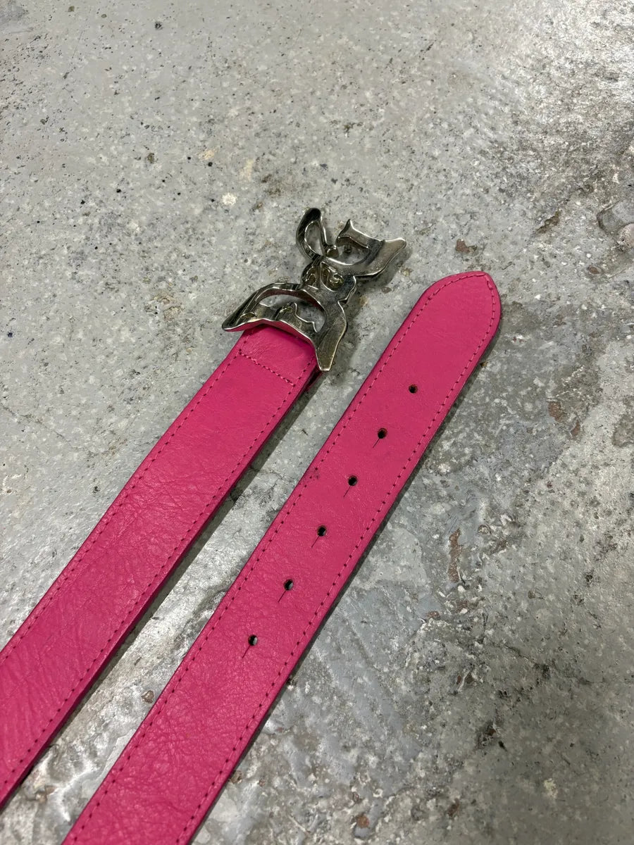 SS2004 Dolce & Gabbana Art Nouveau Pink Leather Belt QXFApMZ 2