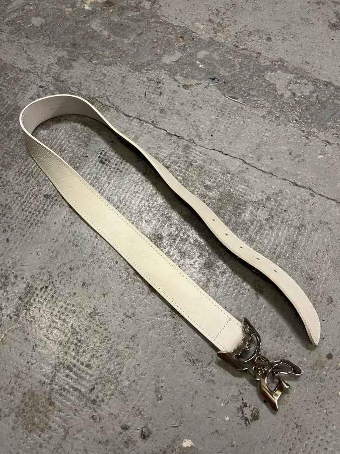 AW2008 Dolce & Gabbana Art Nouveau White Leather Belt WWowLue 3