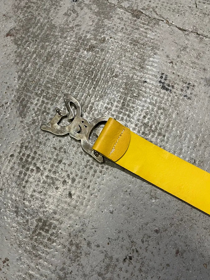 AW2008 Dolce & Gabbana Art Nouveau Yellow Leather Belt ZwjCBel 6