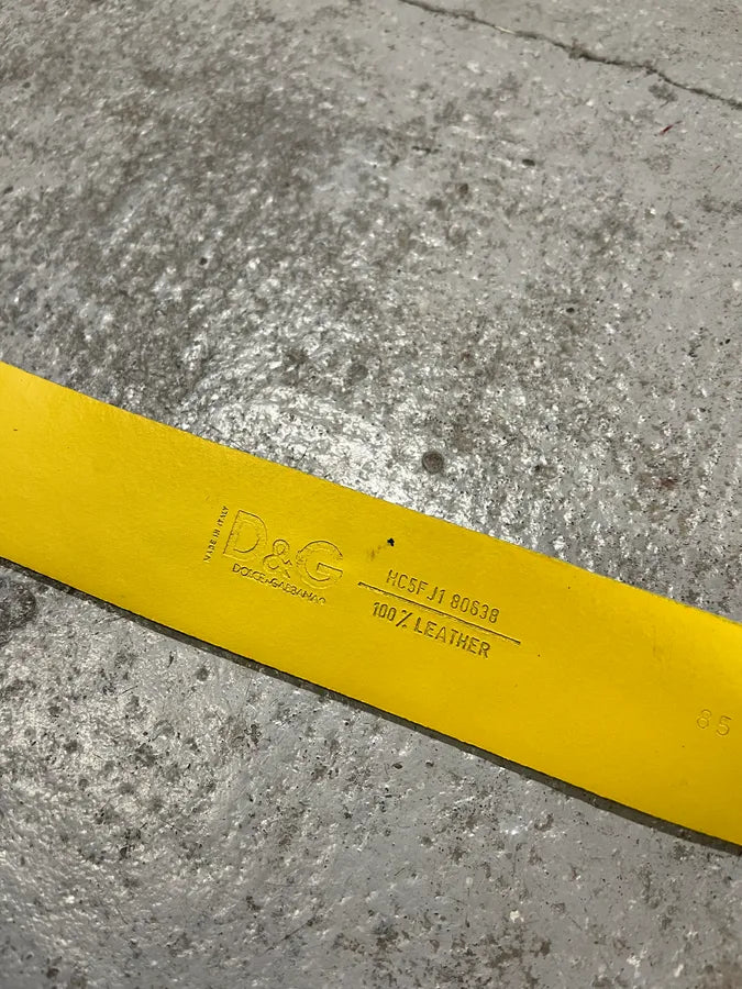 AW2008 Dolce & Gabbana Art Nouveau Yellow Leather Belt ZwjCBel 7