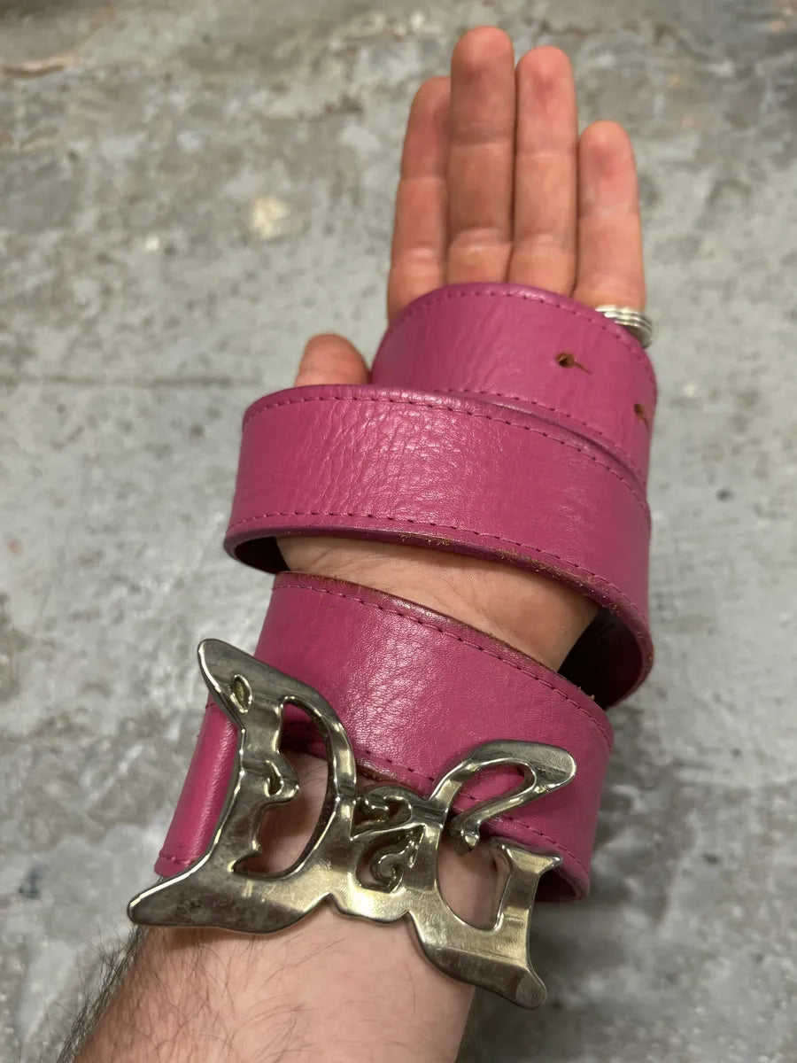 AW2008 Dolce & Gabbana Art Pink Leather Belt IDTvXSx 2