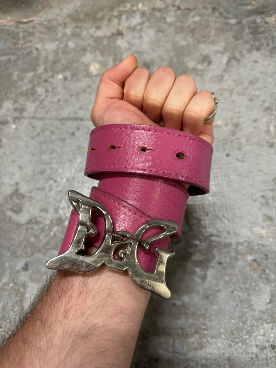 AW2008 Dolce & Gabbana Art Pink Leather Belt IDTvXSx 3