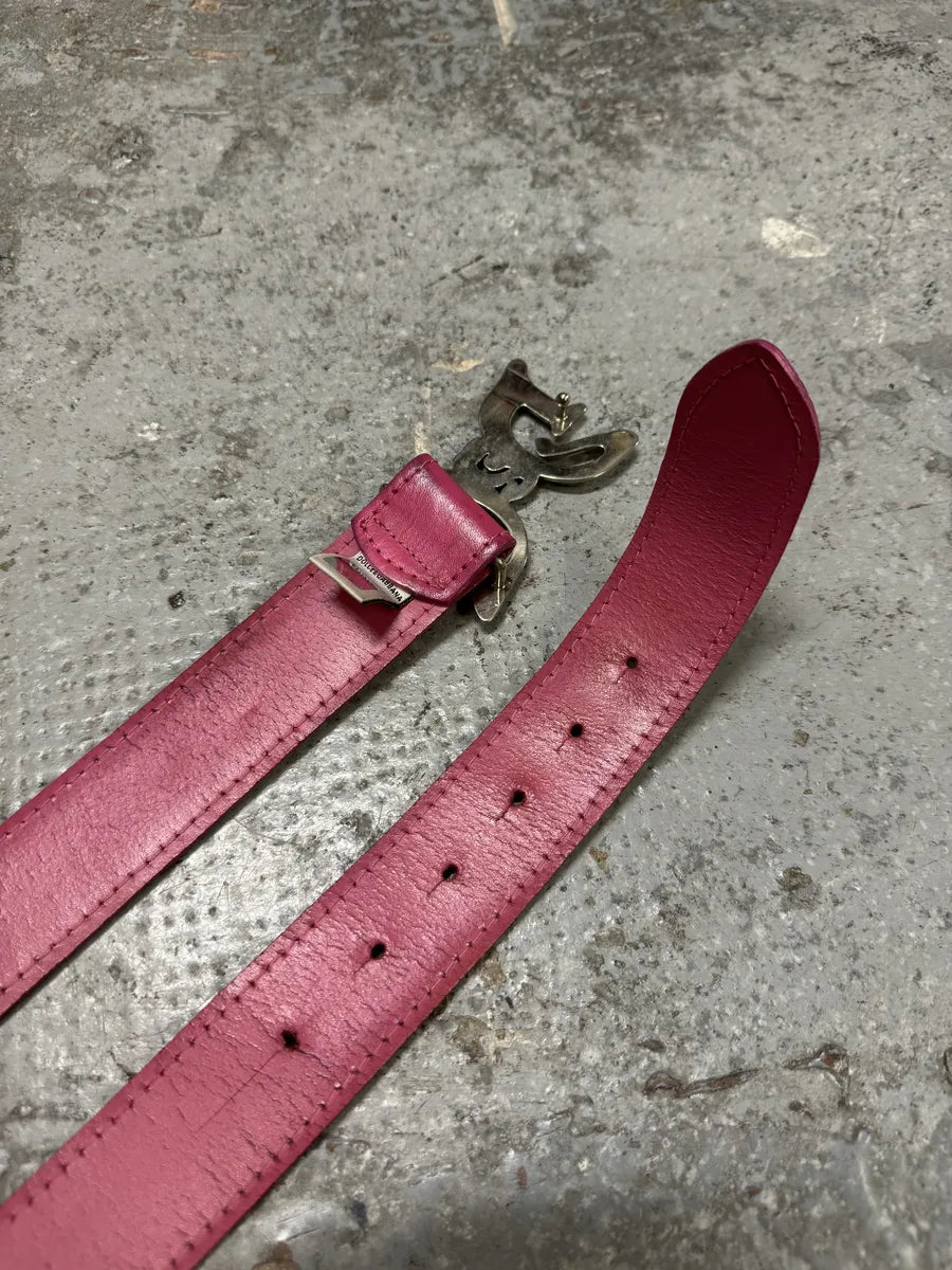 AW2008 Dolce & Gabbana Art Pink Leather Belt IDTvXSx 4