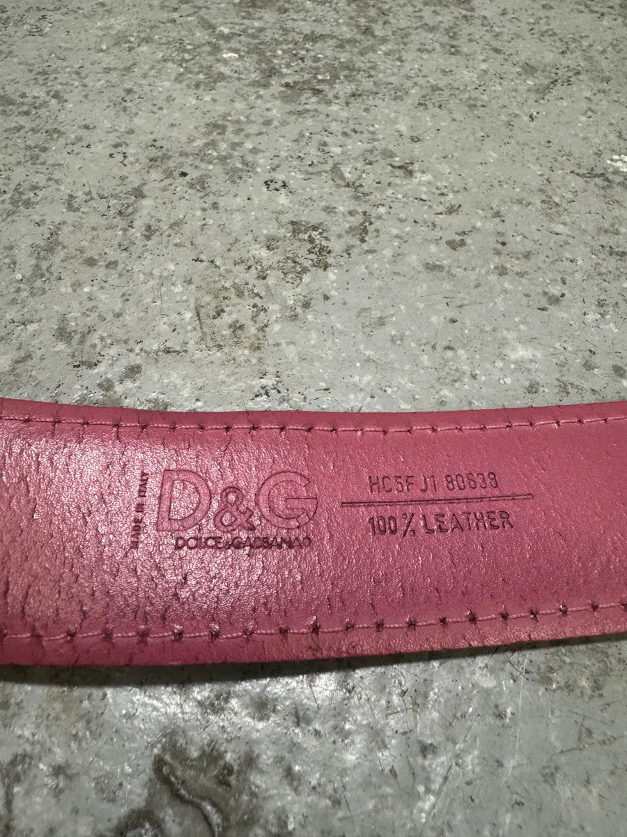 AW2008 Dolce & Gabbana Art Pink Leather Belt IDTvXSx 6