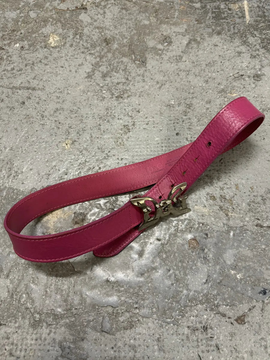 AW2008 Dolce & Gabbana Art Pink Leather Belt IDTvXSx 7
