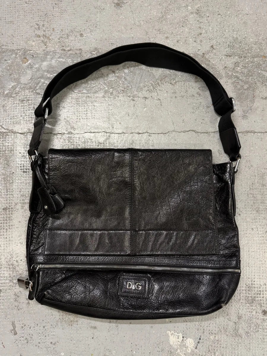 AW2008 Dolce & Gabbana Black Leather Shoulder Bag zntEchk 0