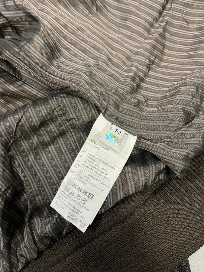 AW2008 Dolce & Gabbana Brown Leather Biker Jacket pjaCcJV 10