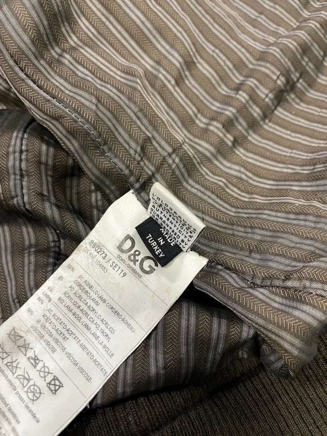 AW2008 Dolce & Gabbana Brown Leather Biker Jacket pjaCcJV 11