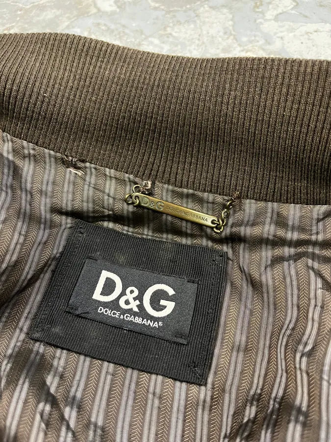 AW2008 Dolce & Gabbana Brown Leather Biker Jacket pjaCcJV 9