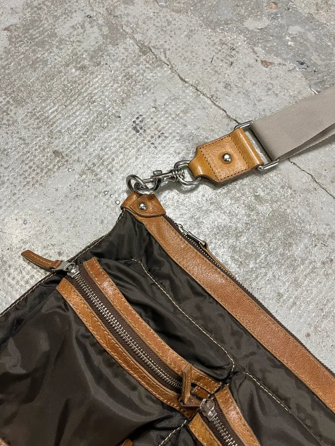 AW2008 Dolce & Gabbana Brown Multi Pockets Nylon Shoulder Bag hAoIXZx 4