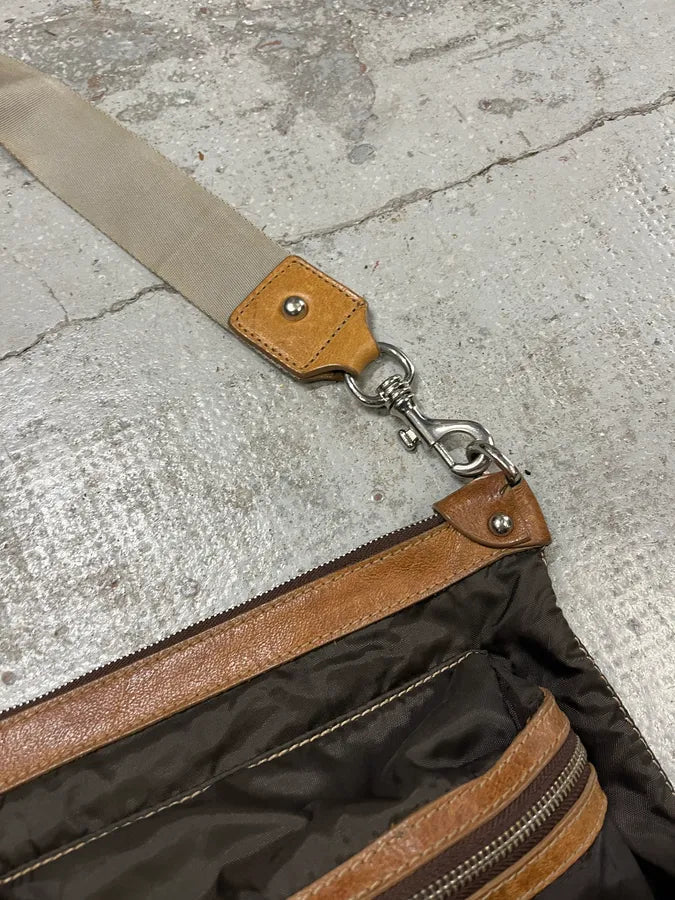 AW2008 Dolce & Gabbana Brown Multi Pockets Nylon Shoulder Bag hAoIXZx 5