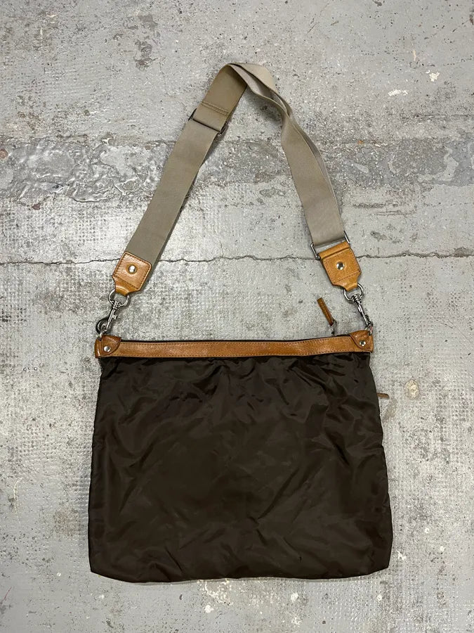 AW2008 Dolce & Gabbana Brown Multi Pockets Nylon Shoulder Bag hAoIXZx 6