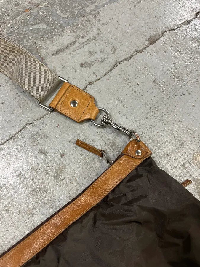 AW2008 Dolce & Gabbana Brown Multi Pockets Nylon Shoulder Bag hAoIXZx 7