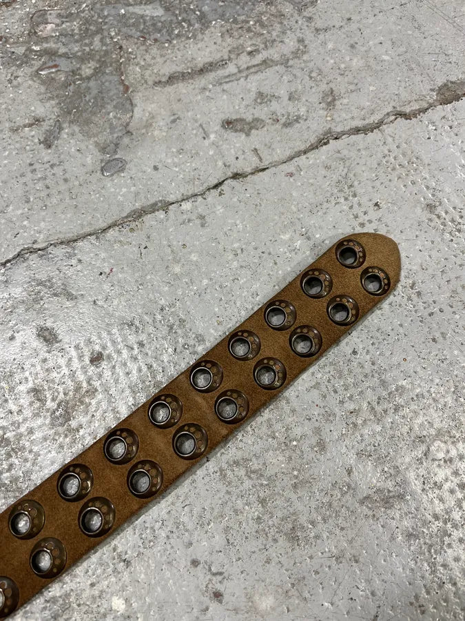 AW2008 Dolce & Gabbana Brown Suede Leather Eyled Belt ahXxVsY 8