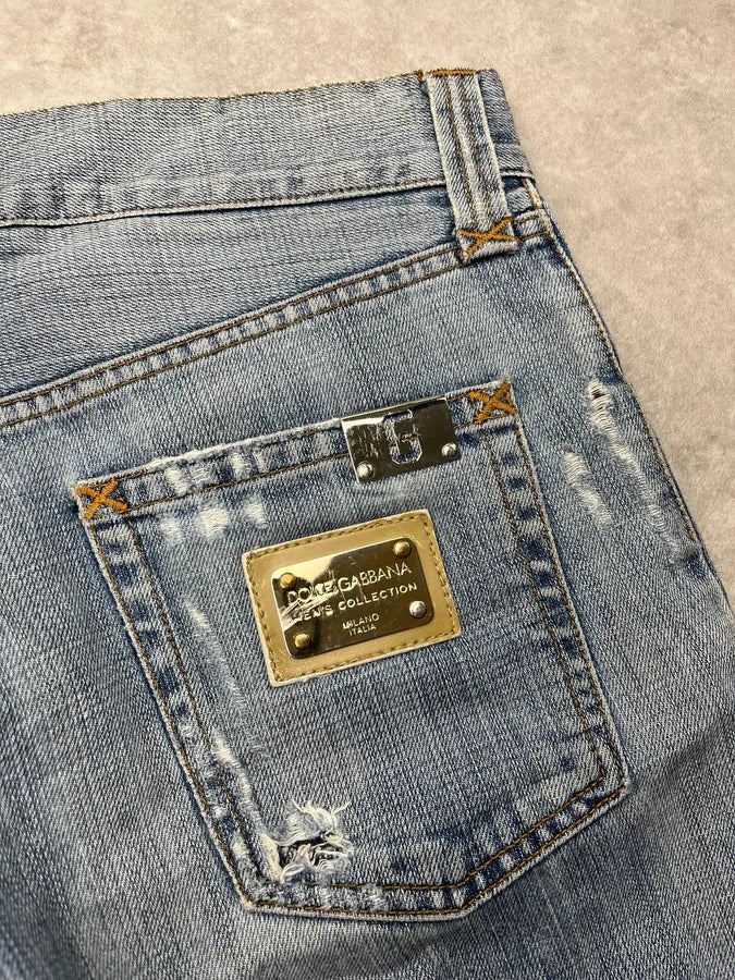AW2008 Dolce & Gabbana Contrast Back Pocket Light Blue Denim Jeans lgoVKXc 10