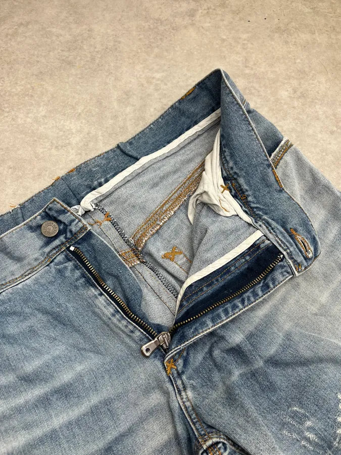 AW2008 Dolce & Gabbana Distressed Gold Logo Light Blue Denim Jeans xlUYGVY 10