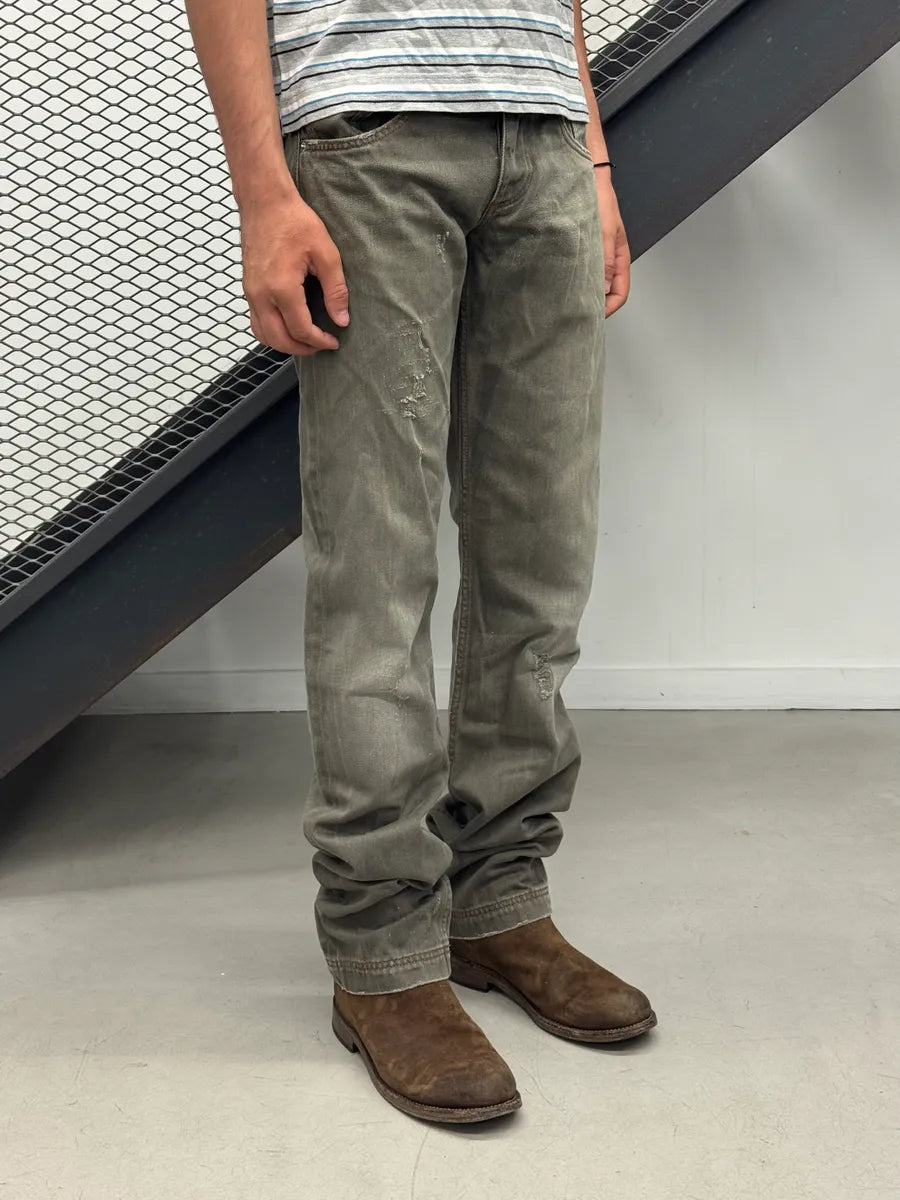 AW2008 Dolce & Gabbana Distressed Grey Denim Jeans aRgRNrk 1