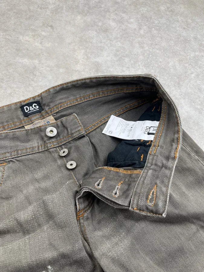 AW2008 Dolce & Gabbana Distressed Grey Denim Jeans aRgRNrk 10