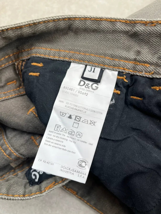 AW2008 Dolce & Gabbana Distressed Grey Denim Jeans aRgRNrk 11