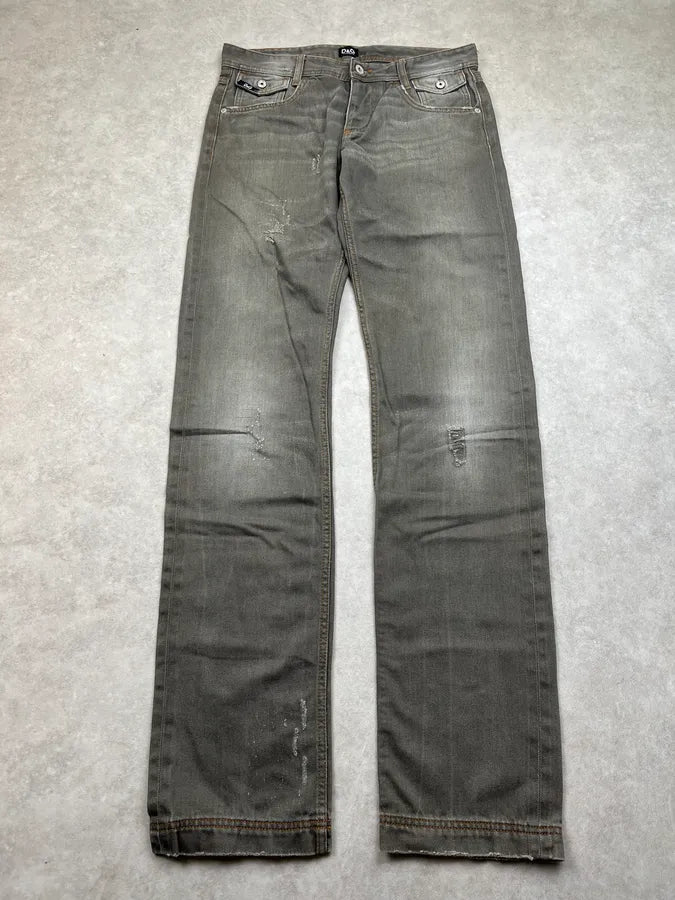 AW2008 Dolce & Gabbana Distressed Grey Denim Jeans aRgRNrk 3