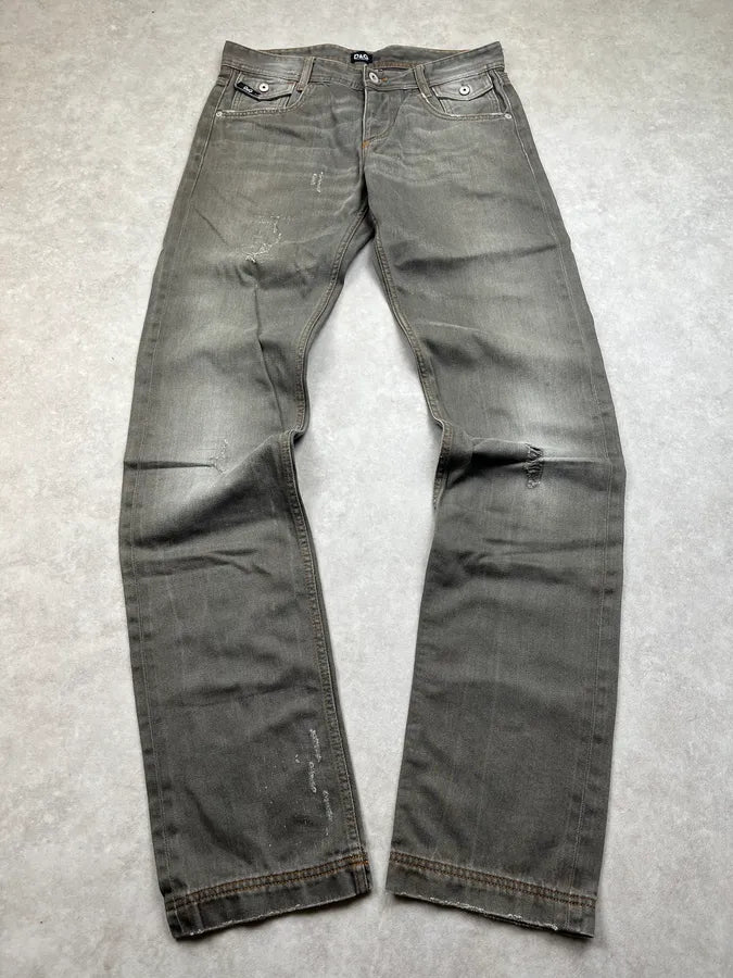 AW2008 Dolce & Gabbana Distressed Grey Denim Jeans aRgRNrk 4