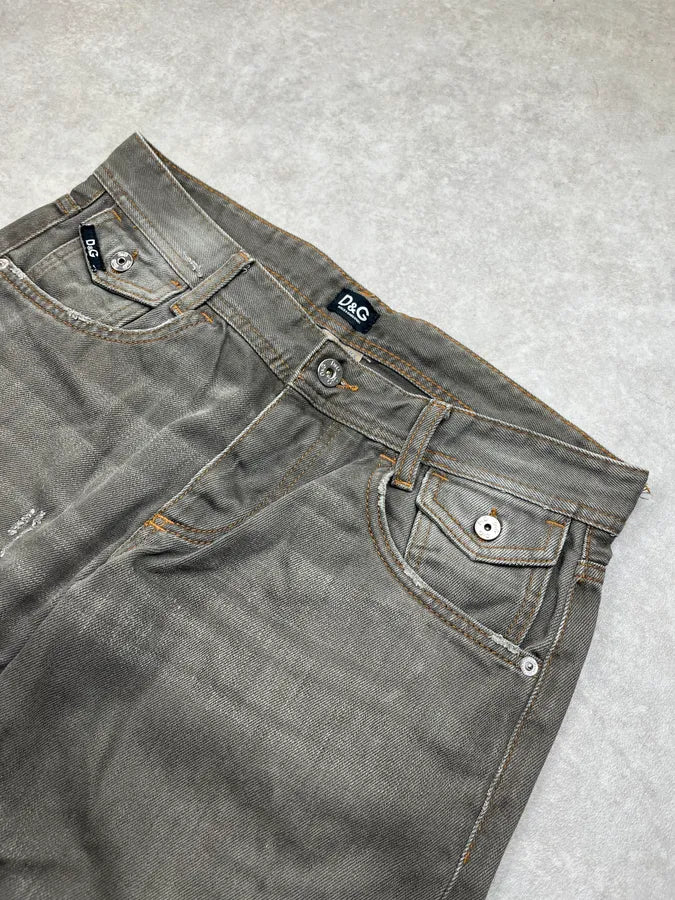 AW2008 Dolce & Gabbana Distressed Grey Denim Jeans aRgRNrk 5