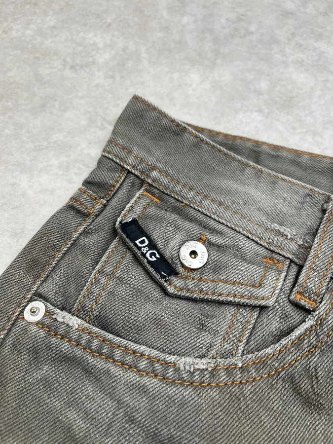 AW2008 Dolce & Gabbana Distressed Grey Denim Jeans aRgRNrk 6