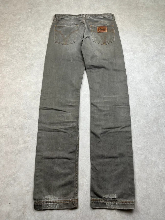 AW2008 Dolce & Gabbana Distressed Grey Denim Jeans aRgRNrk 8