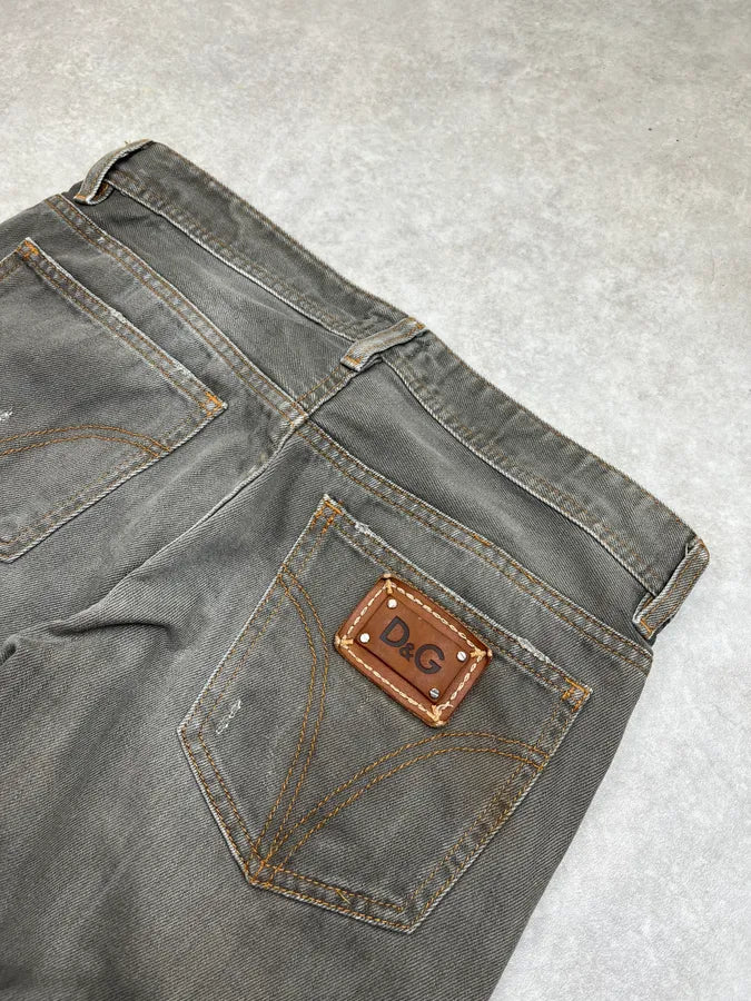 AW2008 Dolce & Gabbana Distressed Grey Denim Jeans aRgRNrk 9