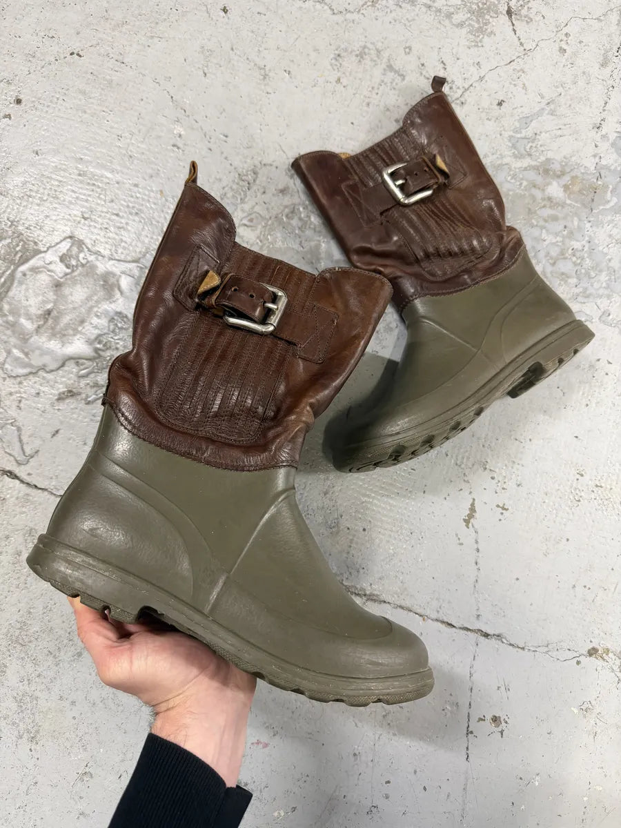 AW2008 Dolce & Gabbana Green & Brown Leather Boots EneMrgw 0
