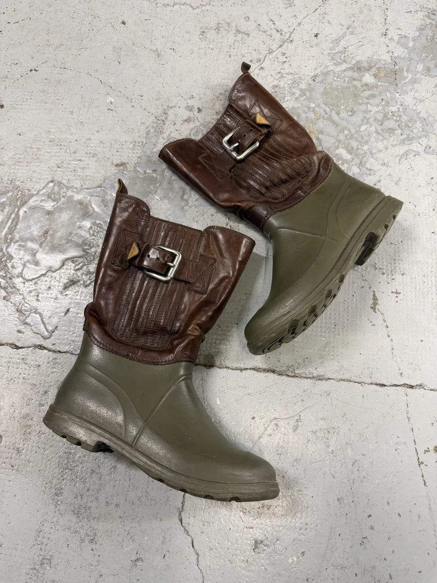 AW2008 Dolce & Gabbana Green & Brown Leather Boots EneMrgw 1